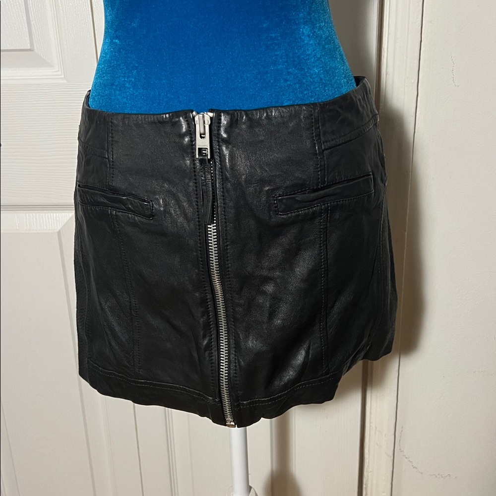 AllSaints Spitalfields Leather Mini Skirt Women’s 6 - Picture 3 of 7